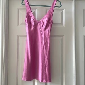 Pink asos satin dress